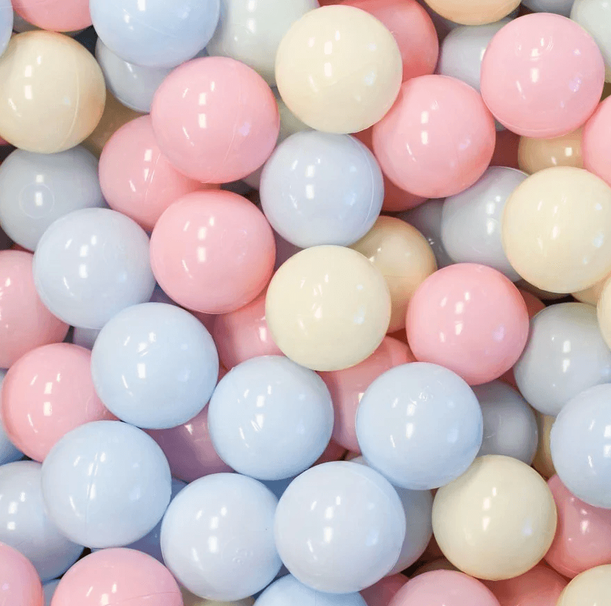 80mm Crush-Proof Play Pit Balls: Baby Pastel Mix (500-Ball Crate)