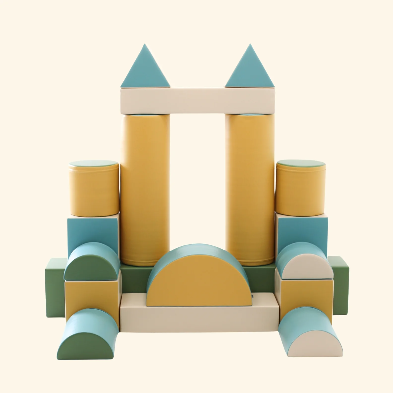 19-Piece Pastel Fortress Soft Play Building Block Castle