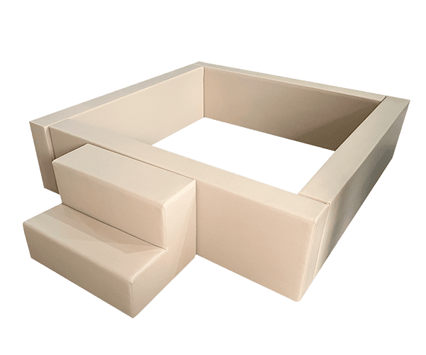 Square Soft Play Ball Pit: Warm Brown & Beige (5 ft × 5 ft)